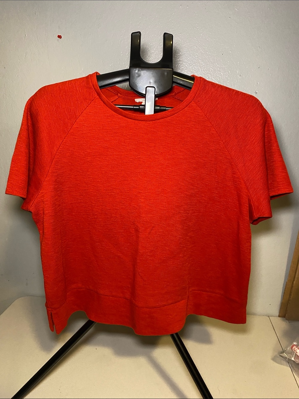Eileen Fisher Short-Sleeve Crewneck Top in Vibrant Red